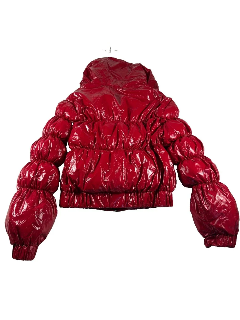 Forever 21  Full Zip-Up Shiny Pink Puffer Jacket Women S